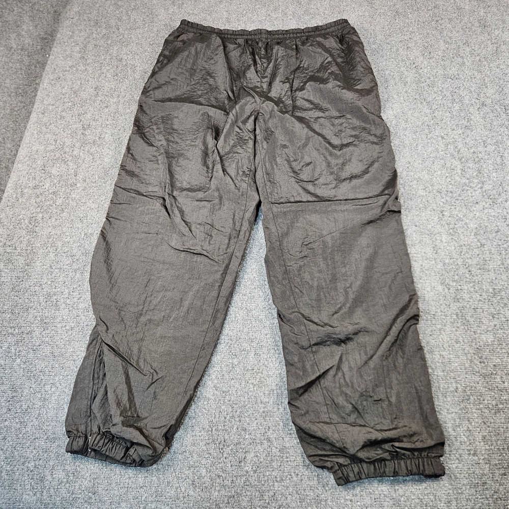Rossignol Vintage Track Pants XL Gray Nylon Windbreaker Lined Joggers Retro